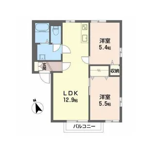 クレール西添【2階】の間取り