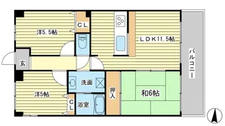 パインヒル・コーナン【5階】の間取り