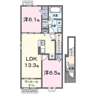 K パレス 2【2階】の間取り