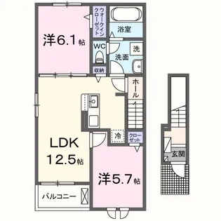 ベルソーレ【2階】の間取り