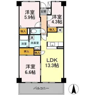 ポーロウニア千代田【1階】の間取り