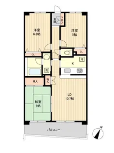 モンテローザ緑が丘【3階】の間取り