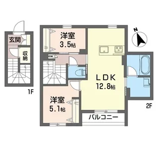 ブランドレアムD【1階】の間取り