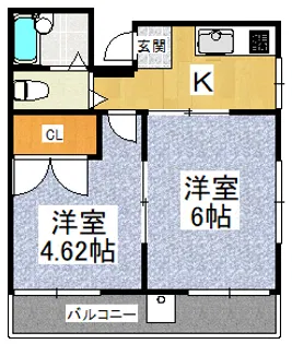 リバティヒル富美ケ丘町【2階】の間取り
