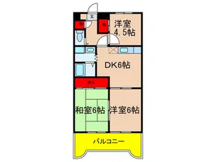 ハイツドエル【2階】の間取り