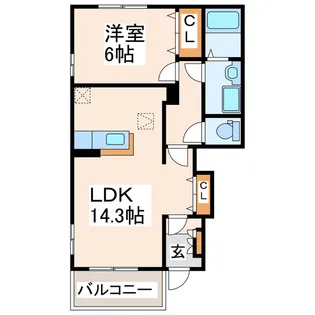 メゾン・ジェルメI、II、III、IV【1階】の間取り