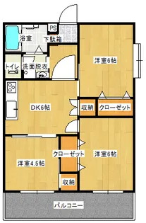 川津セントラルハイツ【3階】の間取り