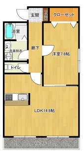 ハッピークレストクラミツ A棟【1階】の間取り