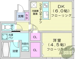 レフカス榴岡【3階】の間取り