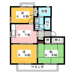 フリーデンハイム B【1階】の間取り
