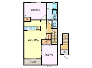 シェーネ・パラッツオB【2階】の間取り