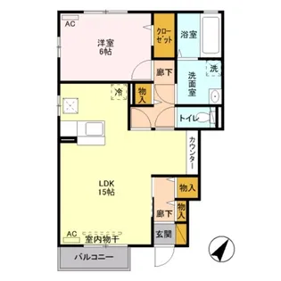 新潟県新潟市東区牡丹山6【アパート】の間取り