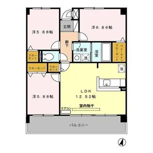 グランディール山王【2階】の間取り