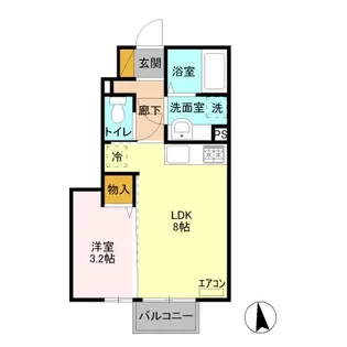 1LDKの間取り画像