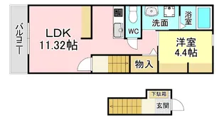 福岡県北九州市戸畑区境川1【アパート】の間取り