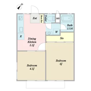 第6タカトミコーポ【1階】の間取り