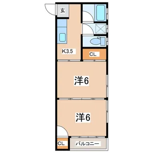 福島県郡山市横塚6【アパート】の間取り