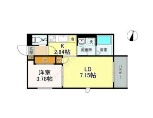 グロウランスあすと長町【2階】の間取り