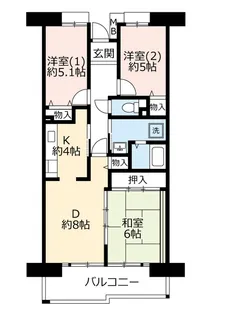 UR酉島リバーサイドヒルなぎさ街【6階】の間取り