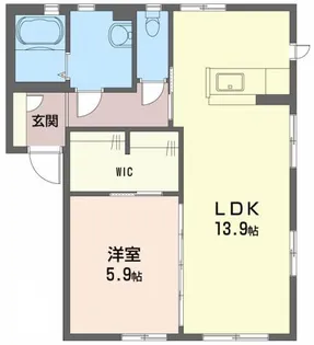 クラヴィエ南昭和 A棟【1階】の間取り