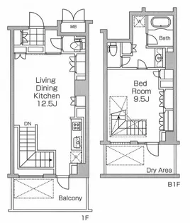 プライムアーバン本駒込【1階】の間取り