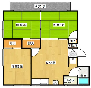宮城県仙台市宮城野区出花2【アパート】の間取り