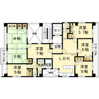 グランベール【7階】の間取り