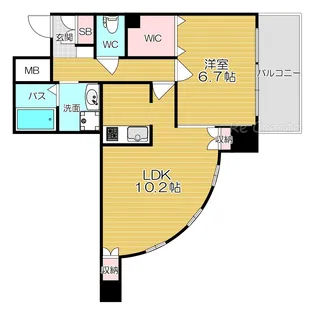 大阪府大阪市中央区松屋町住吉【マンション】の間取り