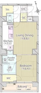 パークフロント新宿【8階】の間取り