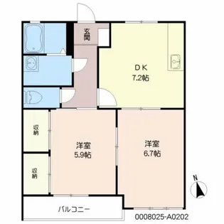 ファミール舞【2階】の間取り