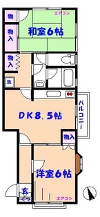 サンハイツナカイ【2階】の間取り