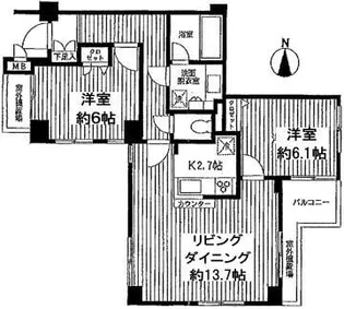グランシャルム両国ボヌール【2階】の間取り