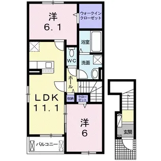 フラワーコート B【2階】の間取り