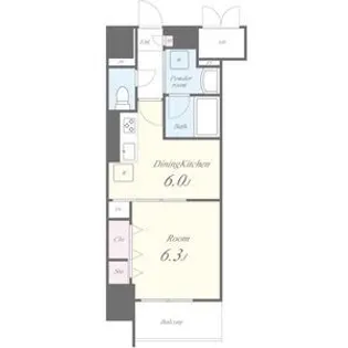 1DKの間取り画像