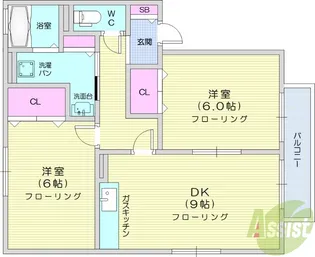 グリーンコートC【1階】の間取り