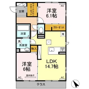 神奈川県横浜市青葉区美しが丘5【アパート】の間取り