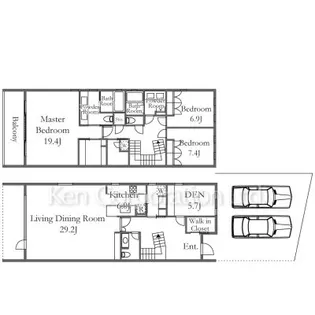 神奈川県横浜市中区本牧間門【一戸建】の間取り