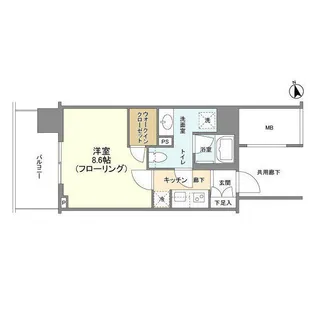 ブランズタワー大船【6階】の間取り