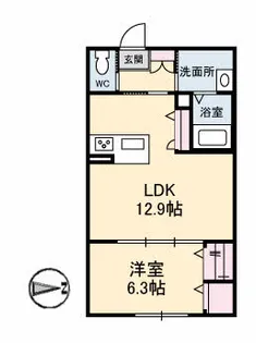 ヴァンレーベ【1階】の間取り