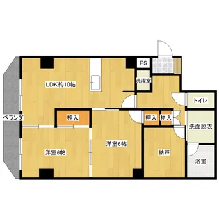 パレス材木町【2階】の間取り
