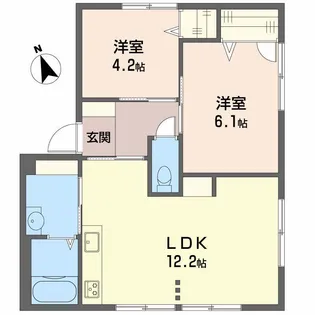 エステート楠【1階】の間取り