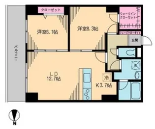 クレドラテース白河【7階】の間取り