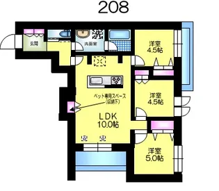 メゾンクレール谷在家【2階】の間取り