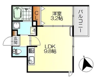 1LDKの間取り画像