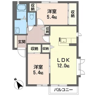 グリーンフィールドIIF【2階】の間取り