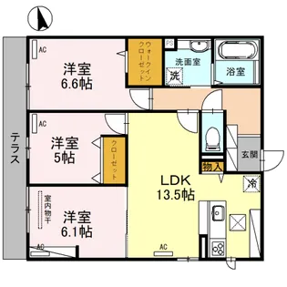 クラシスト東中本【2階】の間取り