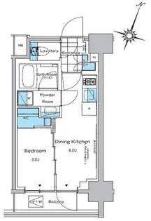 ルフォンプログレ神田プレミア【3階】の間取り