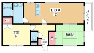 大阪府豊中市山ノ上町【アパート】の間取り