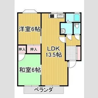 福島県郡山市富田町字大徳南【アパート】の間取り