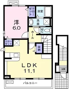 ウエストスクエア K【2階】の間取り